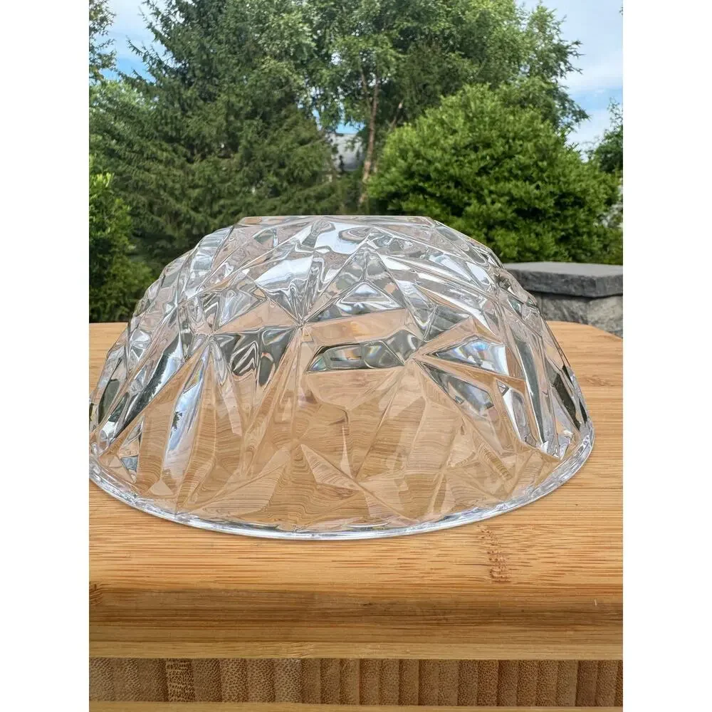 Tiffany & Co Crystal Bowl Faceted Rock Cut 9